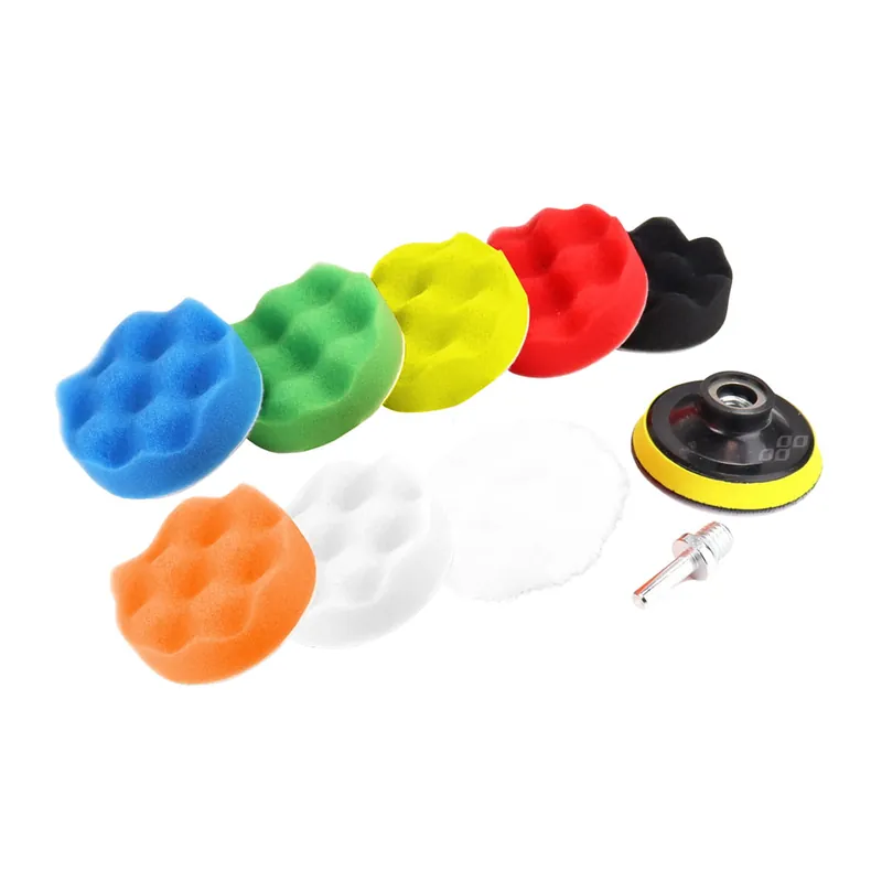 Zestaw gąbek do polerowania gąbki polerskie 8 el.+ dysk 80 mm + adapter M14 AMIO-03699 Ostatnia szansa