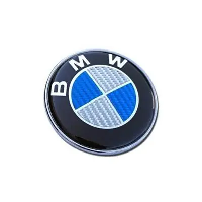 Emblemat znaczek logo BMW 73mm tył carbon niebiesk Nowy