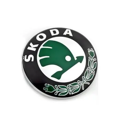 Premium Emblemat znaczek logo Skoda 78mm czarno-zielony