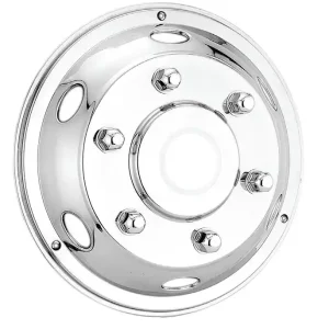 Łatwy zwrot Kołpak na przednią felgę 17,5", stal nierdzewna, mocowany na pierścień, Deluxe