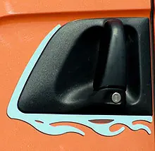 Tylko dziś Listwy ozdobne ze stali nierdzewnej kontur klamki + "płomienie"; Scania 4-, R-ser.