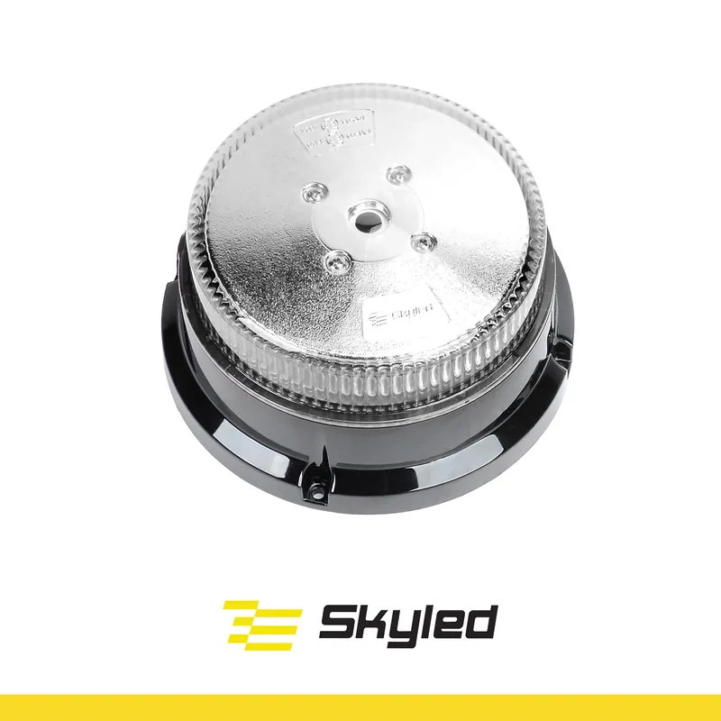 Światło ostrzegawcze (kogut) SKYLED 12-24V (3 śrubki, biały klosz, pomarańczowy LED, R65) wys: 89 mm I śr: 167 mm Kup online