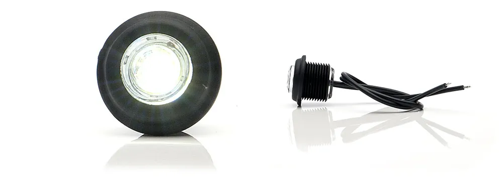 Szybka wysyłka Światło pozycyjne (okrągłe) białe 12/24V obrysowa przednia (1 x LED) W80