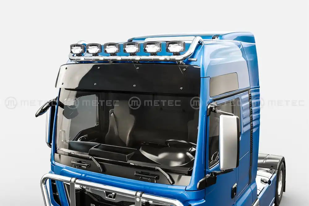 Darmowy zwrot Rama dachowa do MAN TGX, TGA ( XXL, XLX) z wiązką elektryczną, zaciskami na 6 odbiorników oraz światłami obrysowymi LED