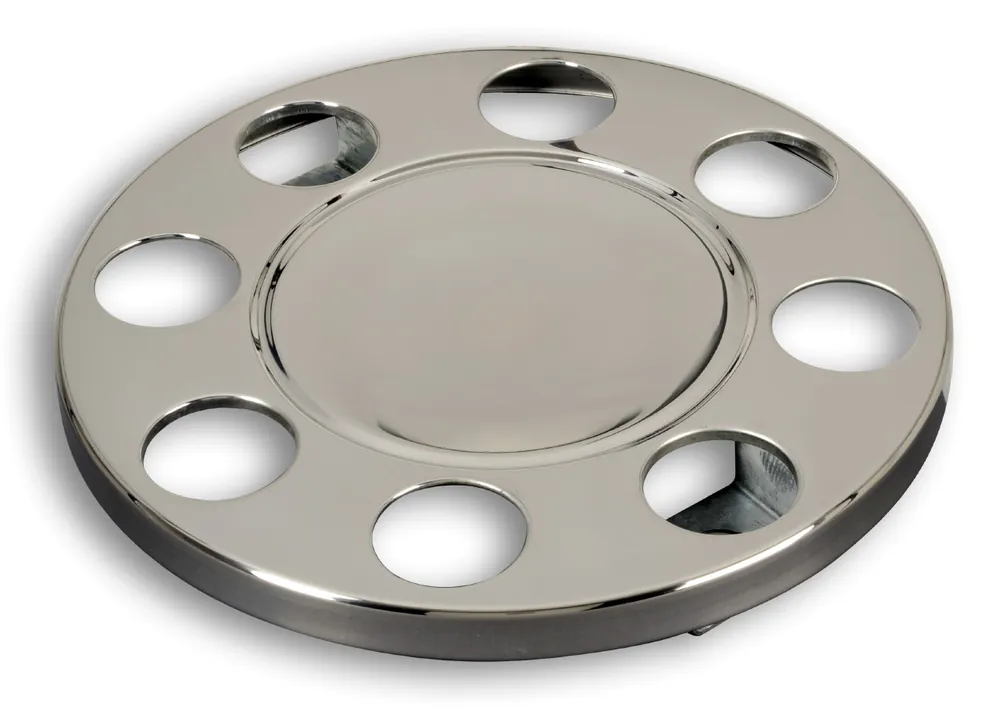Wyjątkowa oferta Osłona na felgę 19,5", stal nierdzewna, zamknięty środek, mocowany na śruby, 8 otworów, PCD 275mm