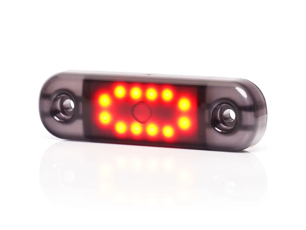 Wyjątkowa oferta Światło pozycyjne czerwone (przydymiane) 12/24V obrysowa tylna (12 x LED) W275.2 BLACK