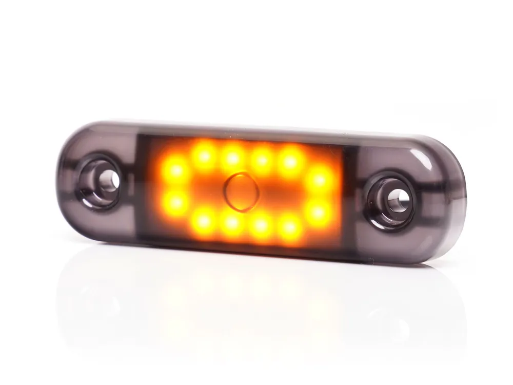 Szybka wysyłka Światło pozycyjne pomarańczowe (przydymiane) 12/24V obrysowa boczna (12 x LED) W275.2 BLACK