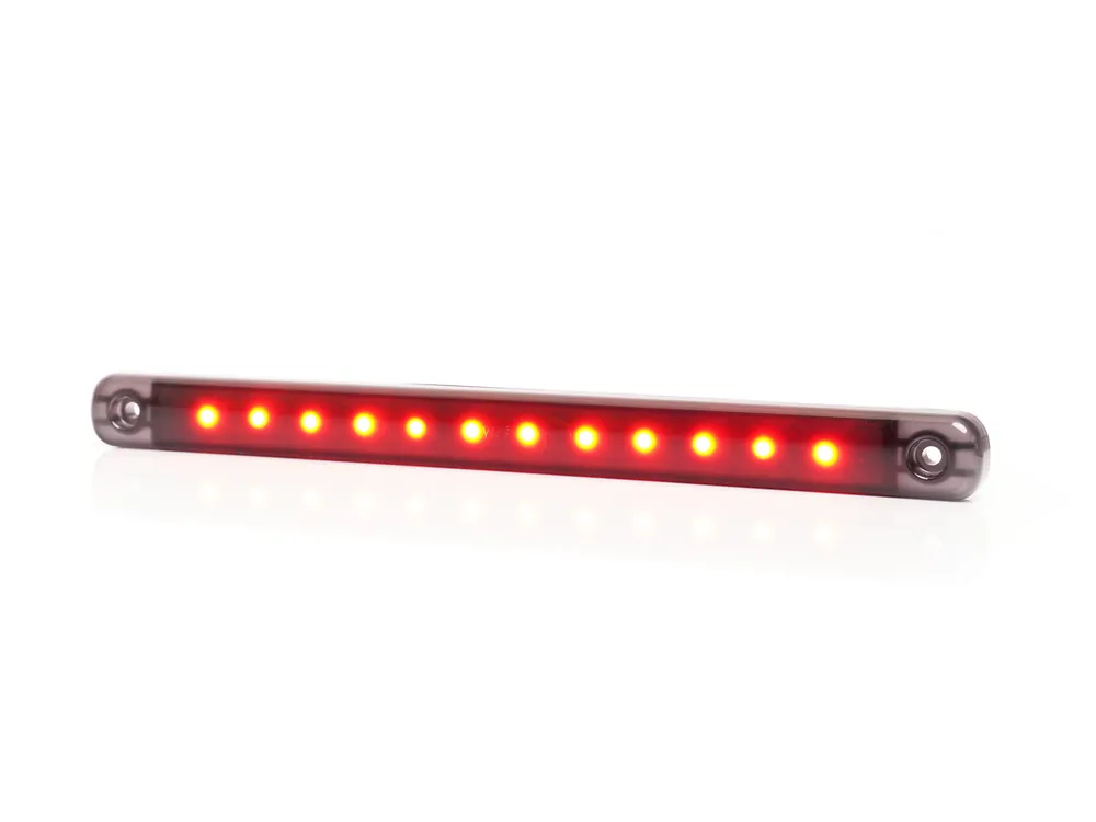 Światło pozycyjne czerwone (przydymiane) (238 mm) 12/24V obrysowa tylna (12 x LED) W276 BLACK Wysoka jakość