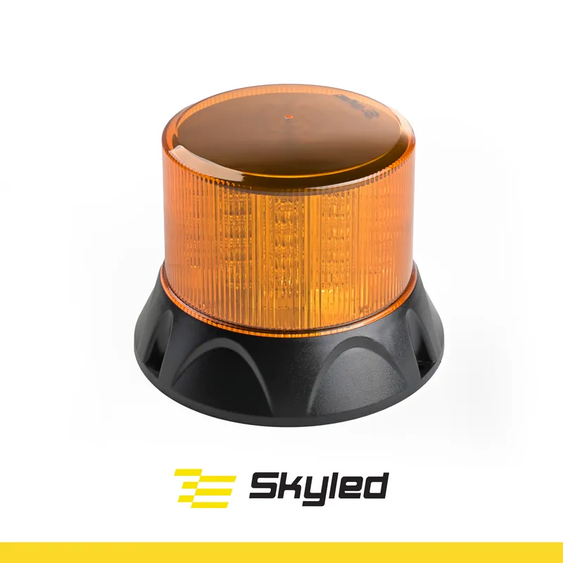 Światło ostrzegawcze (kogut) SKYLED 12-24V (3 śrubki, pomarańczowy klosz, R65) wys: 127 mm I śr: 165 mm Ostatnia szansa
