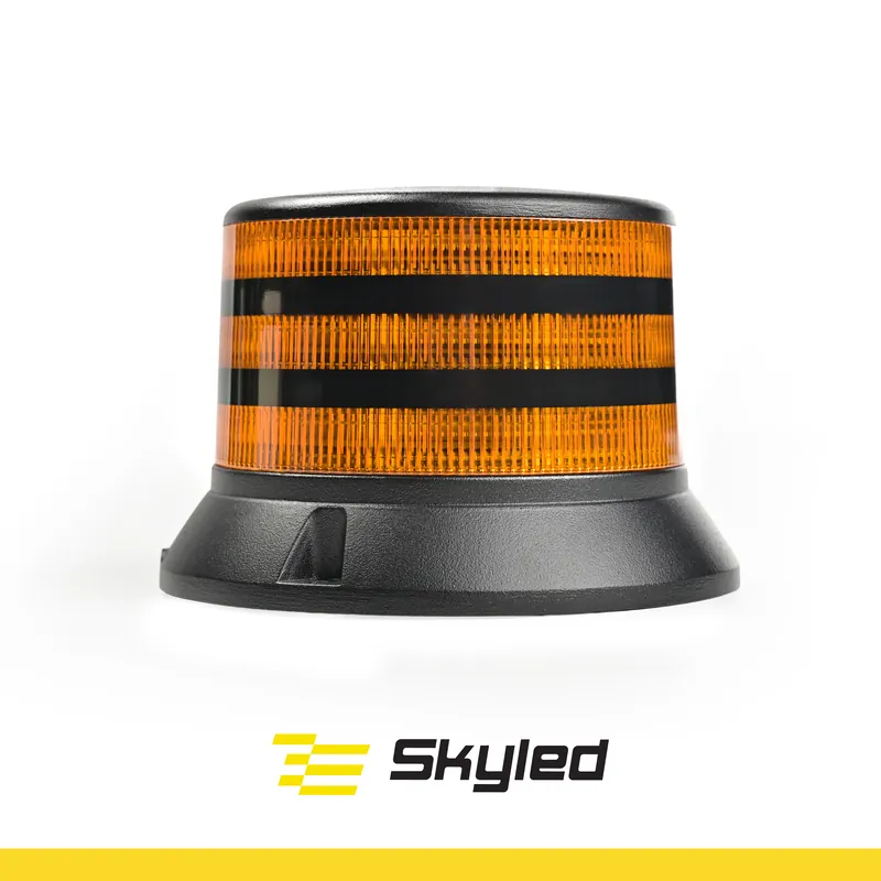 Światło ostrzegawcze (kogut) SKYLED BEE 12-24V (3 śrubki, pomarańczowy odbłyśnik, czarna obudowa, R65) wys: 82,4 I śr: 122 mm Ekspresowa dostawa
