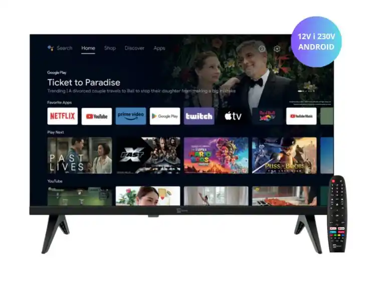Telewizor LED 22" Android TV, Full HD, 12V DC/220V AC, DVB-T2/S2 Okazja