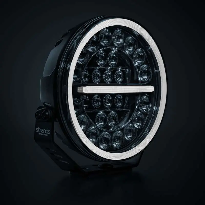 Szybka wysyłka Reflektor dalekosiężny Firefly Driving Light 9" Professional Black STRANDS światło pozycyjne białe/pomarańczowe, światło ostrzegawcze