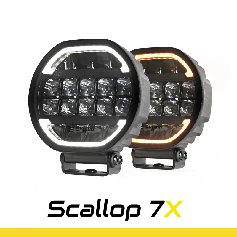 Kup teraz Reflektor dalekosiężny SKYLED SCALLOP 7X FI178 (90W, z białym i pomarańczowym dynamicznym światłem pozycyjnym) R10/R148/R149