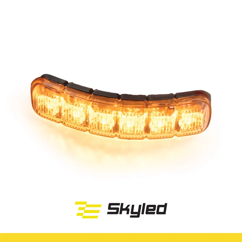 Elastyczna lampa ostrzegawcza SKYLED 117x27 mm (stroboskop - pomarańczowe światło 6 LED) R10, R65, SAE Super okazja